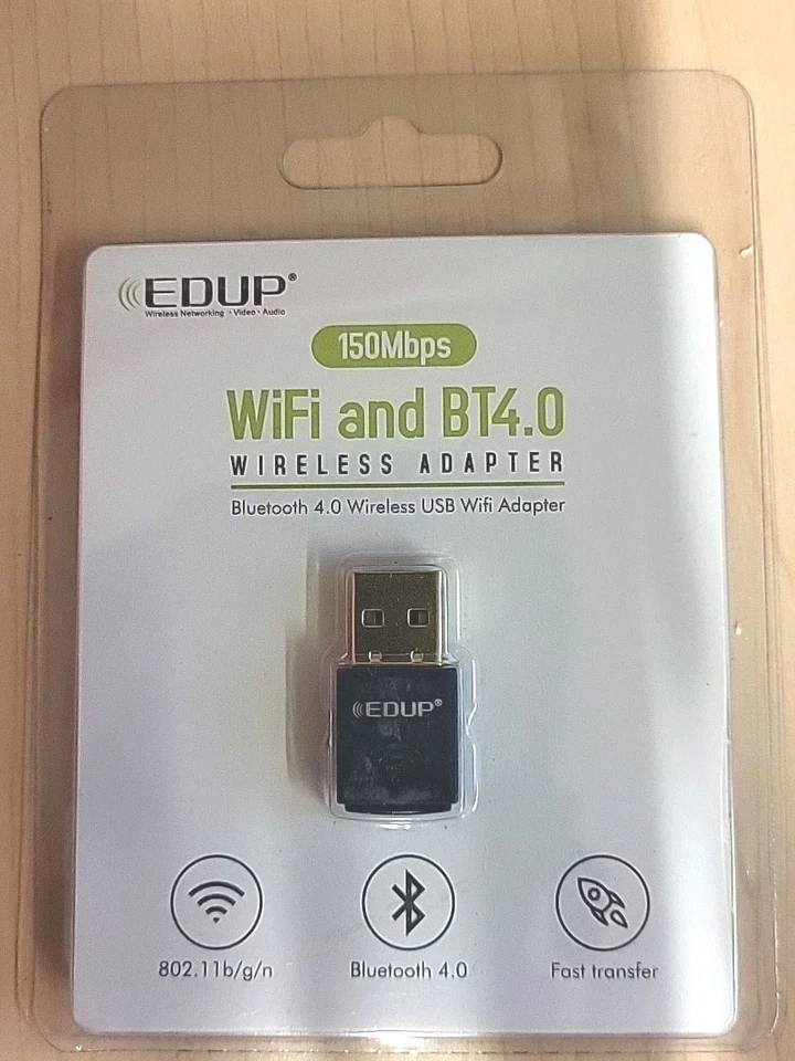 EDUP USB Bluetooth WiFi Adapter for PC, 4.0 Adapter, Wireless Blue  - Image 1 of 1