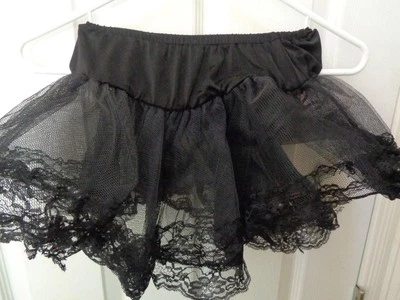 Leg Avenue Woman's Black Tulle Lace Under Skirt Petticoat OS - Image 1 of 2