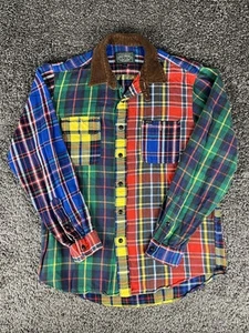 Ralph Lauren Polo Country Patchwork Karo Flanell Cord Kragen Hemd Large - Bild 1 von 11