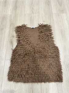 A DETACHER Alpaka braun flauschige Pullover Weste Bohemian NYC Runway Größe Small - Bild 1 von 9