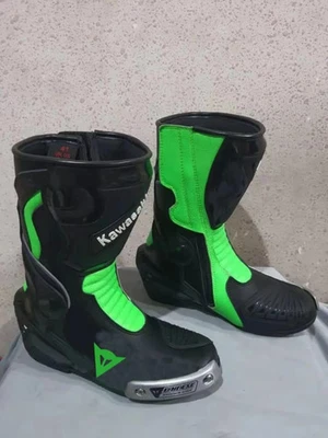 Uomo Stivali in Pelle da Moto Corsa MOTOGP Stivali da Motociclista in Pelle - Immagine 1 di 2