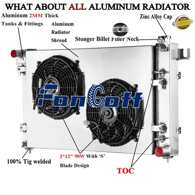 3 Row Radiator Shroud Fan fits 1998-02,1999 Dodge Ram 1500 2500 3500 Ramcharger - Image 1 of 4