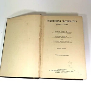 1937 Engineering Mathematics Tables 2nd Ed Illustrated Keasey Kline McIlhatten - Picture 1 of 12