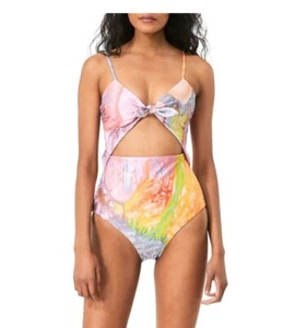 NWT $265 Sz M Mara Hoffman Kia Tie Front One Piece Tie Dye - Picture 1 of 8
