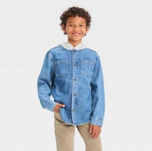 Cazadora con capucha de manga larga Cat & Jack para niños lavado mediano talla pequeña - Imagen 1 de 5