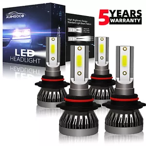For GMC Sierra 1500 2500 2004-1999 LED Headlight Hi Low Beam Bulbs Kit Combo 4X - Picture 1 of 12