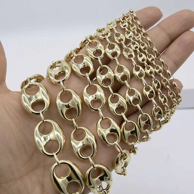 Puffed Mariner Anchor Link Chain Bracelet Real 14K Yellow Gold All Sizes - Image 1 of 4