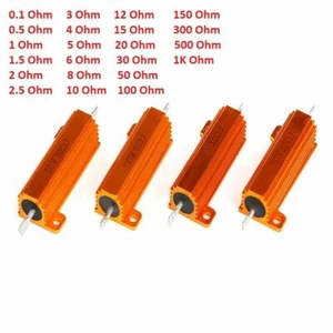 50W RX24 Aluminum Metal Shell High Power ±5% Case Heatsink Resistor 0.1Ω to 1KΩ - Picture 1 of 4