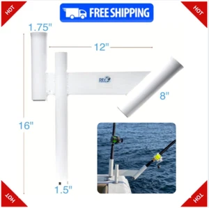 Dual Offset Fishing Rod Spreader Outrigger Boat Trolling Holder - Picture 1 of 5