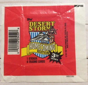 Envoltura Topps Desert Storm Homecoming Edition 1991 sin envoltura de tarjetas solamente - Imagen 1 de 2