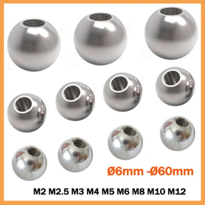 Stainless Steel Drilling Balls Female Thread M2 to M20 Blind Hole Ball Knob Nuts - Image 1 of 4