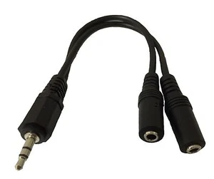 Y Adapter; Mini Stereo Plug, Headphone Splitter  - Picture 1 of 1