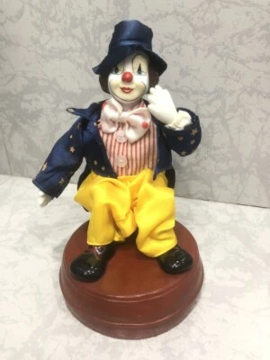 CLOWN automate musical à remontoir sur socle - Love Story - années 70 - Photo 1/4