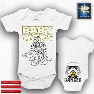 Body neonato BABY WARS STAR WARS DANGER idea regalo DIVERTENTE NASCITA NATALE - Picture 1 of 3