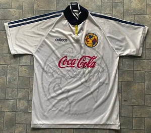 Vintage Adidas Club America Soccer Jersey Coca Cola White - Picture 1 of 17