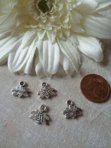 4 silber Anhänger Lotusblume Modeschmuck Basteln - Bild 1 von 2