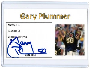 Gary Plummer NFL Chargers Auto handsigniert signed 3x5 Karteikarte A - Bild 1 von 1