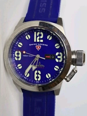 Reloj de cuarzo sumergible Swiss Legend para hombre azul 47 mm Foto 1 de 4