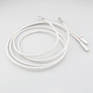 Pair 99.998% Pure Silver RCA HiFi Audio Cable 5N Solid Silver Interconnect Line - Picture 1 of 11