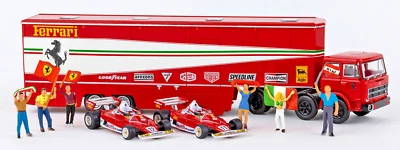 BREKINA 58575 - Fiat 691 T Semirimorchio ''Ferrari'' con 2 Ferrari F1   HO 1:87 - Immagine 1 di 3