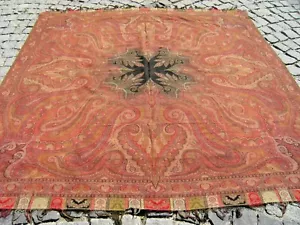 Stunning Antique Awesome Indian Collector's Piece Distressed Kashmir Shawl Cover - Picture 1 of 12