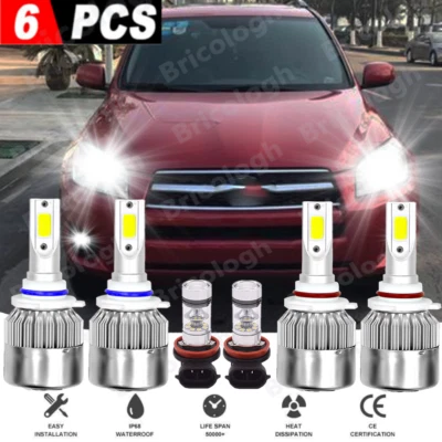 Lâmpadas de neblina altas/baixas para faróis de LED para Toyota RAV4 2006 2007 2008 2009-2012 - Imagem 1 de 4