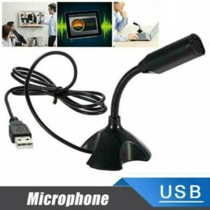 Mini USB Microphone Computer Mic for Desktop Laptop Notebook Voice Chat Record - Picture 1 of 12