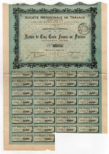 1920 ACTION de 500 Francs Société Méridionale de Travaux - Marseille /RUBb2 - Bild 1 von 1