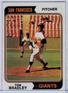 1974 TOPPS #455 TOM BRADLEY IN EX CONDITION GIANTS