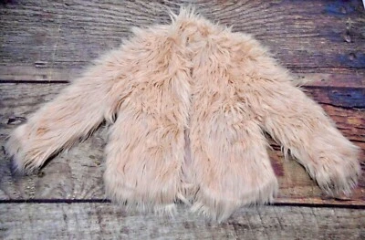 RAGDOLL & ROCKETS GIRLS SIZE LARGE TAN FURRY JACKET IN EUC - Image 1 of 4