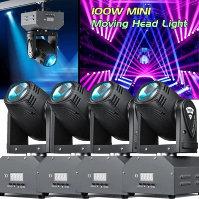 4PCS 100W LED Beam Moving Head Stage Light DMX dj Spot Party Light - Image 1 of 4