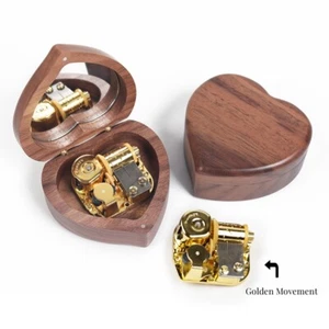 Wood Heart Shape Music box Play The Nightmare Before Christmas Gift For Her - Picture 1 of 8