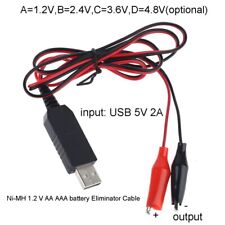 USB to 1.2V 2.4V 3.6V 4.8V Power Supply Cord Replace 1-4pcs 1.2V Ni-MH