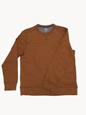 G.H. Bass & Co. Men's Crew Neck Pullover Sweatshirt Leather Brown Heather
