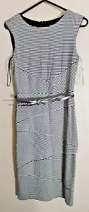 White House Black Market Kleid Damen 6 schwarz weiß gestreift Y2K Vintage - Bild 1 von 8