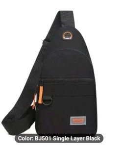 Chest Sling Bag Crossbody Pack Backpack for Men BLACK NEW! - Picture 1 of 6