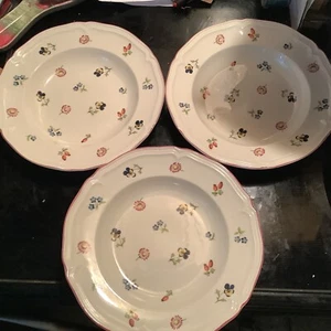 Set di 3 zuppiere Villeroy & Boch PETITE FLEUR bordo grande 9" Lussemburgo - Foto 1 di 4