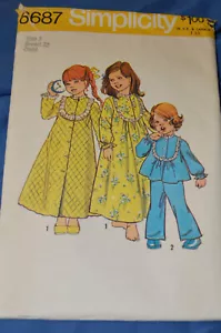 Simplicity Girl's Pajama Pattern # 6687 Size 3 - Picture 1 of 2