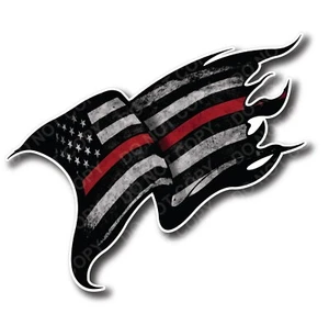 Thin Red Line Firefighter USA American Flag Decal 3M Sticker for Car Truck Auto - Picture 1 of 5