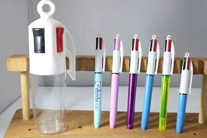 BIC 4-Colours Ballpoint Pen 6 Pack with Novelty Pen Case - Afbeelding 1 van 4