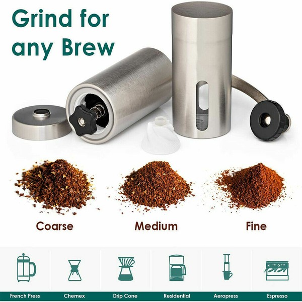 Manual Coffee Grinder with Swing Handle Handmade Hand Crank Bean Mill Photo Related