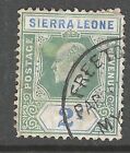 SIERRA LEONE :1905 EDVII  2/- green and ultramarine  MCA wmk SG96 used-creased