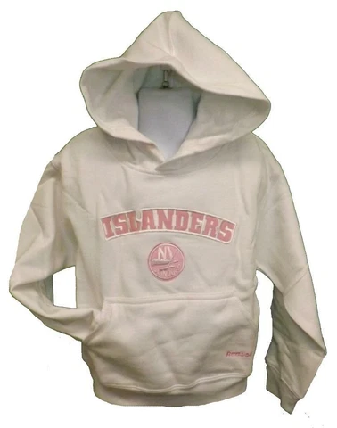 New York Islanders KIDS Girls Sizes (4-5/6-6X) S-M-L White Pink Hoodie $30 Cover
