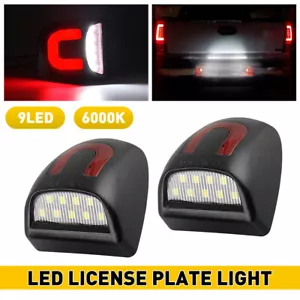 2PCS Red LED Tube Warning License Plate For Light Silverado GMC Sierra 1500 2500 - Picture 1 of 12