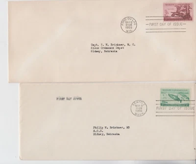 1956 FDC FIRST DAY OF ISSUE 3c WILDLIFE CONSERVATION WILD TURKEY & KING SALMON - Image 1 of 2