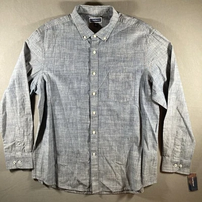 CLUB ROOM MENS XL BLUE CHAMBRAY BUTTON-DOWN SHIRT 100% COTTON LONG SLEEVE NWT - Image 1 of 4