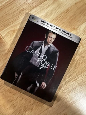 Casino Royale 007 Limited Edition Steelbook 4K Blu Ray Dig Sealed Free Shipping - Image 1 of 2