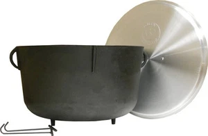 NEW King Kooker 5920 Heavy Duty Cast Iron Jambalaya Pot w/ Feet & Lid, 5-Gallon - Picture 1 of 1