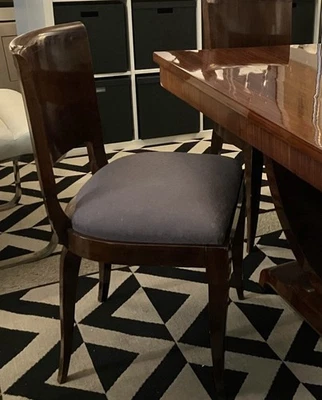 SET OF 6 FRENCH ART DECO DINING CHAIRS, 1930s Leleu Ruhlmann Adnet Deskey Style! - Image 1 of 4