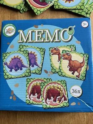 Dino Memo Dinosaurier Memory 36 Karten Toy Universe Mitbringspiel Kinder Raten - Bild 1 von 4